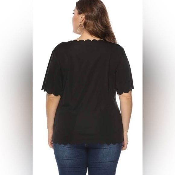 Women's Tops Round Neck Short Sleeve Solid Elegant Casual Tunic Sz large - Picture 2 of 6